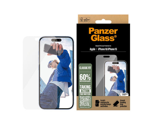 PanzerGlass® Screen Protector For iPhone 16 - 6.1 Inch - Classic Fit