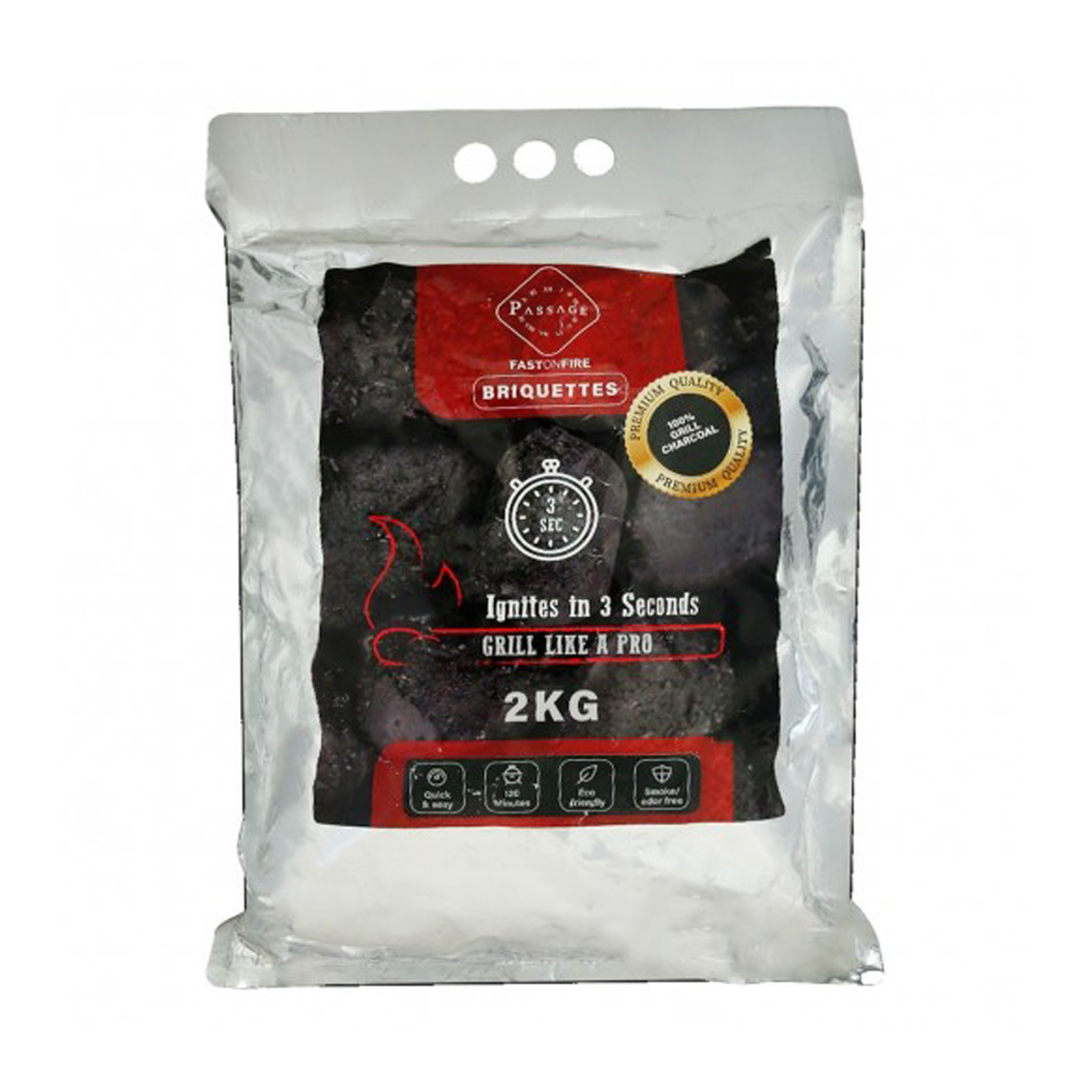 باسح فحم شوي سريع الاشتعال 2كج مدة الاشتعال 120 دقيقة
