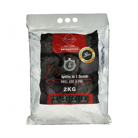باسح فحم شوي سريع الاشتعال 2كج مدة الاشتعال 120 دقيقة
