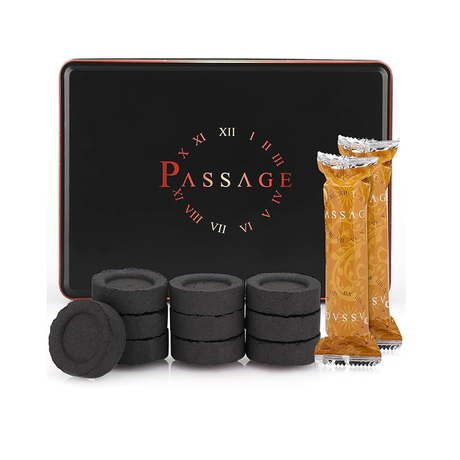 باسج فحم سريع الاشتعال علبة معدنية 100 حبة 33 مم