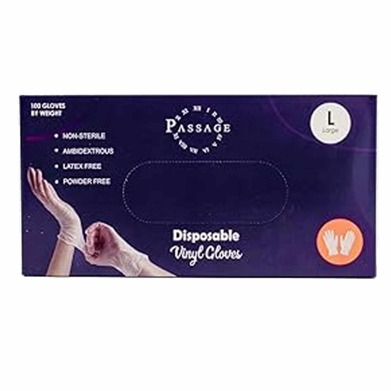 Passage Large Vinyl Gloves (100 pcs) Powder Free