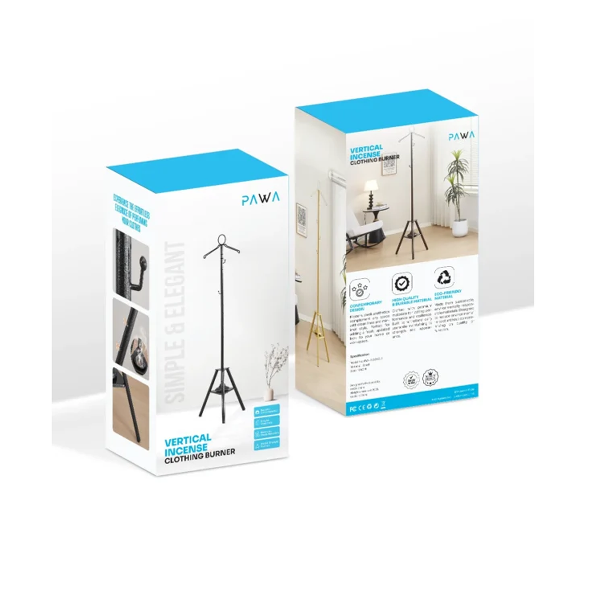 Pawa Vertical Incense Clothing Burner - Gold