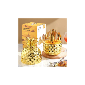 طقم أدوات مائدة 24 قطعة من الستانلس ستيل 410 على شكل أناناس