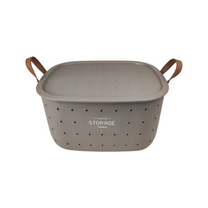 Plastic Storage Box with Lid, White, 30.5 × 23.5 × 17 cm - Gray