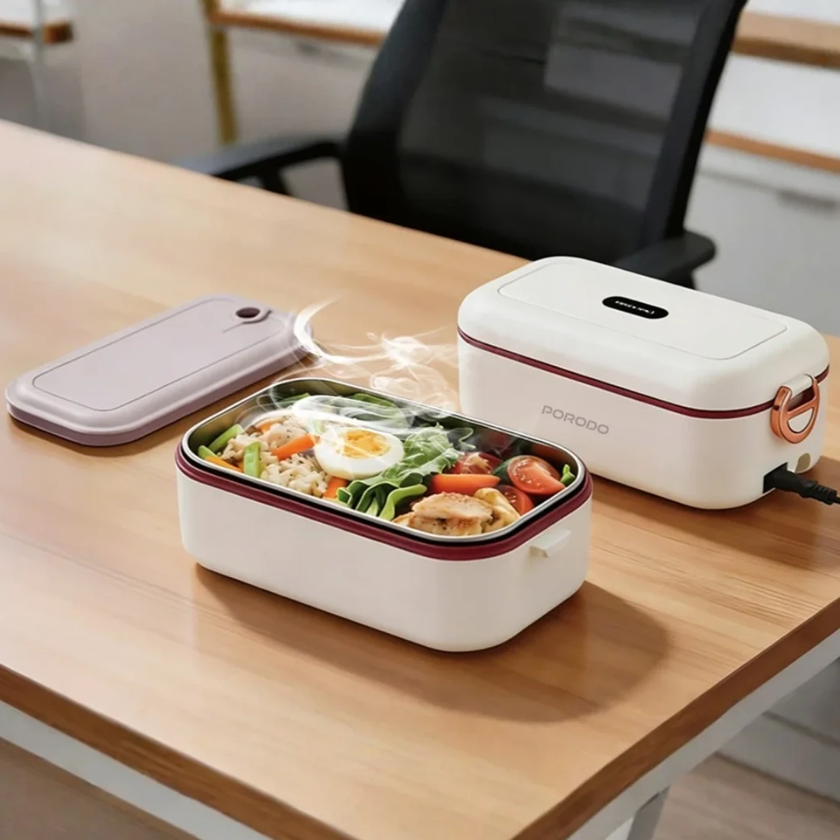 Porodo Lunchmate Dual Mode Electric Lunch Box - White