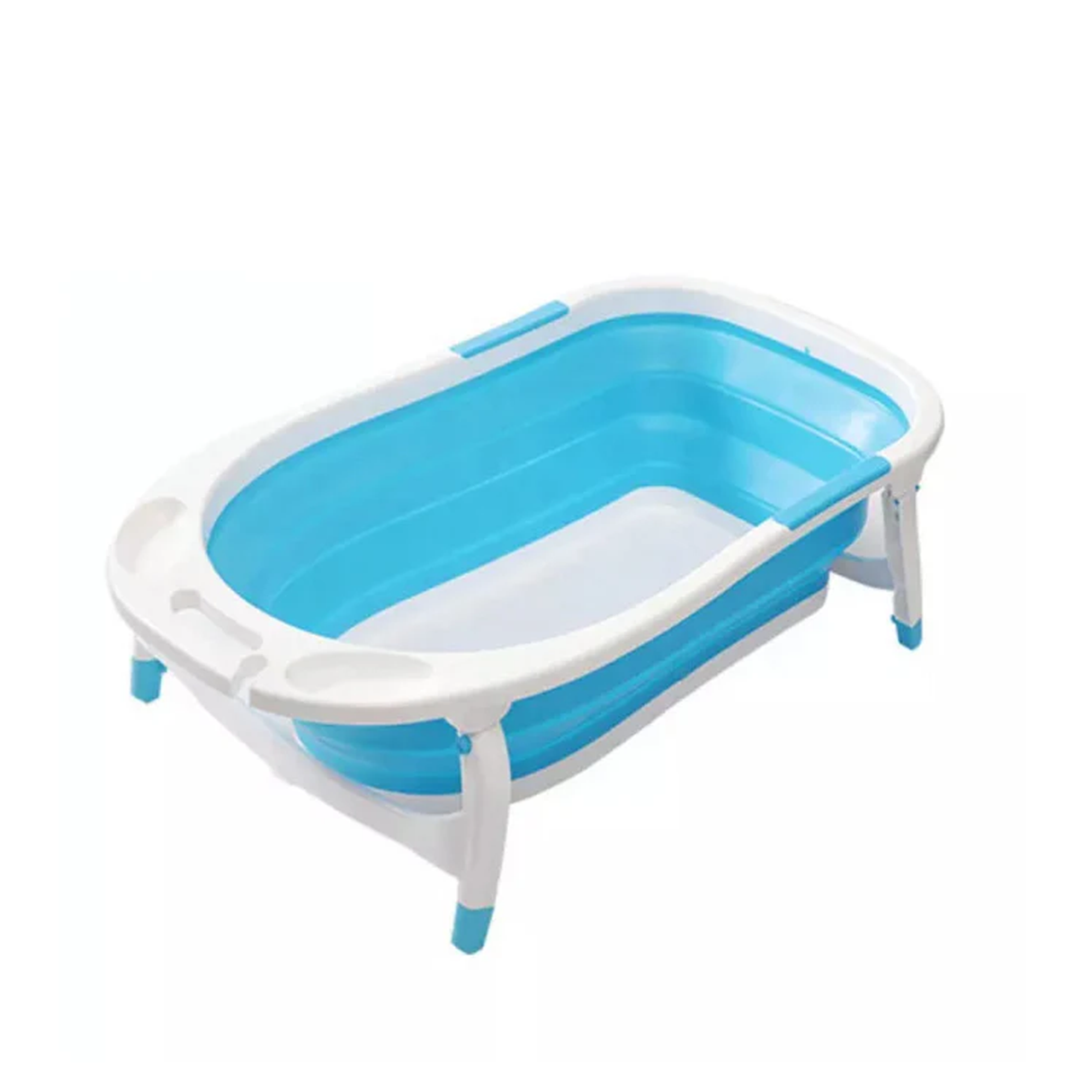 Portable Baby Bath Tub With Non-Slip Design and Extra Leg Space - Blue