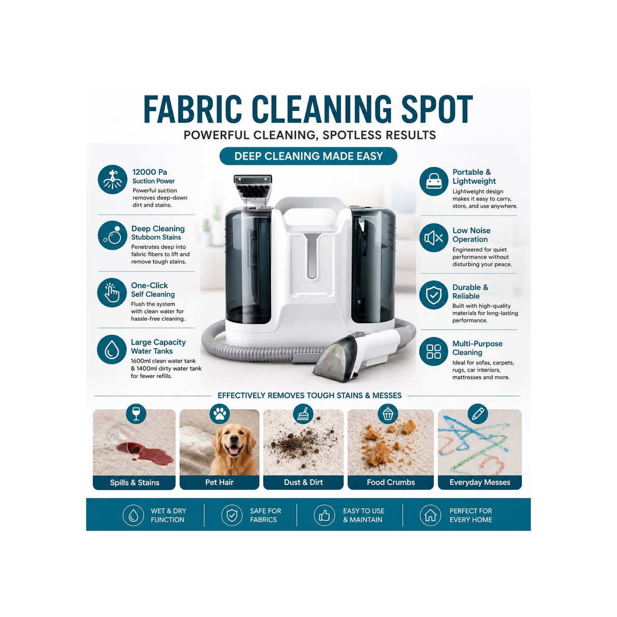 Portable Fabric & Carpet Spot Cleaner