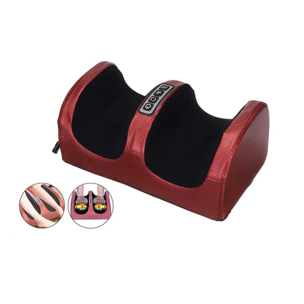 Portable Heated Foot Massager With Timer and for Relaxing Therapy for Blood Circulation- Red