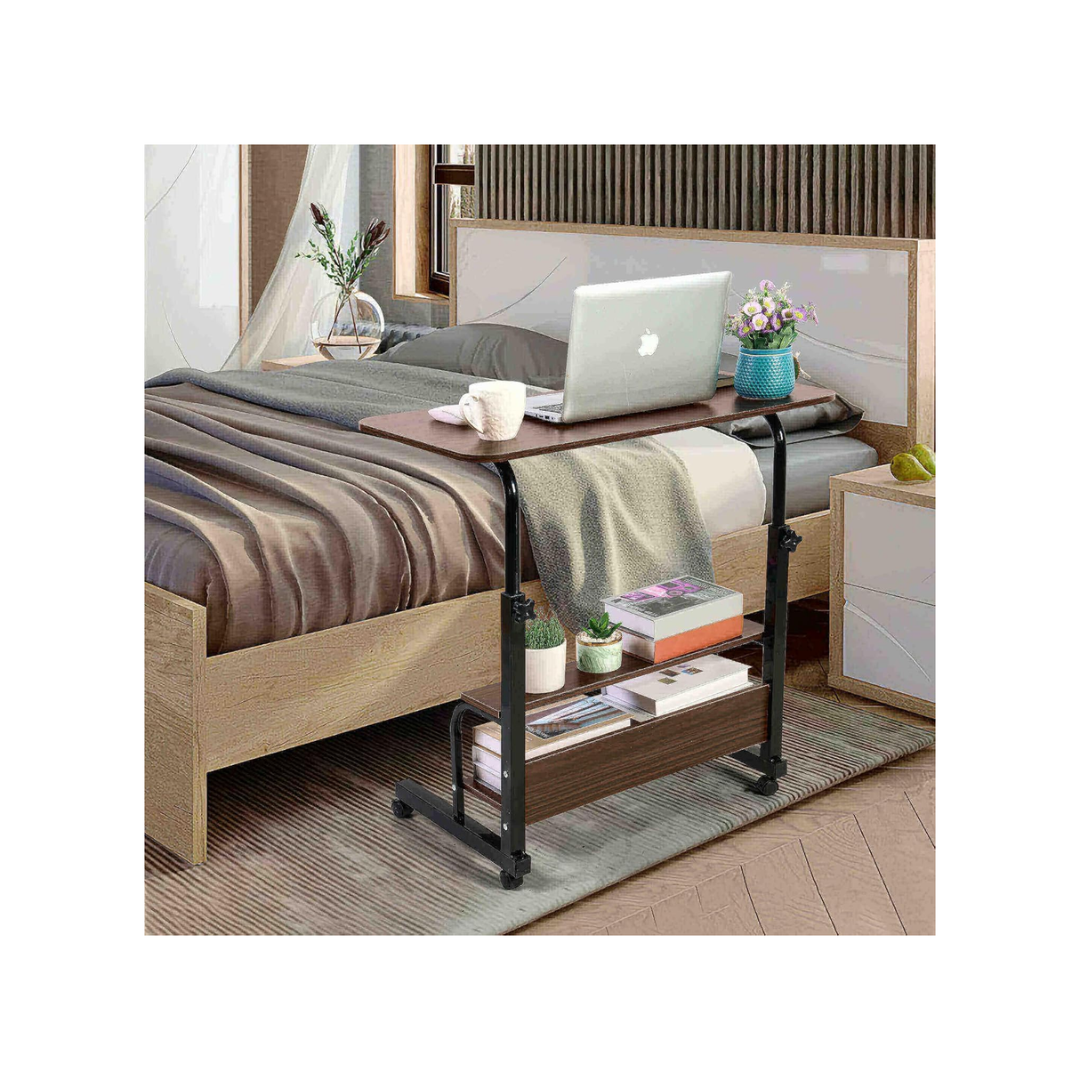 Portable Multiuse Adjustable Table - Brown