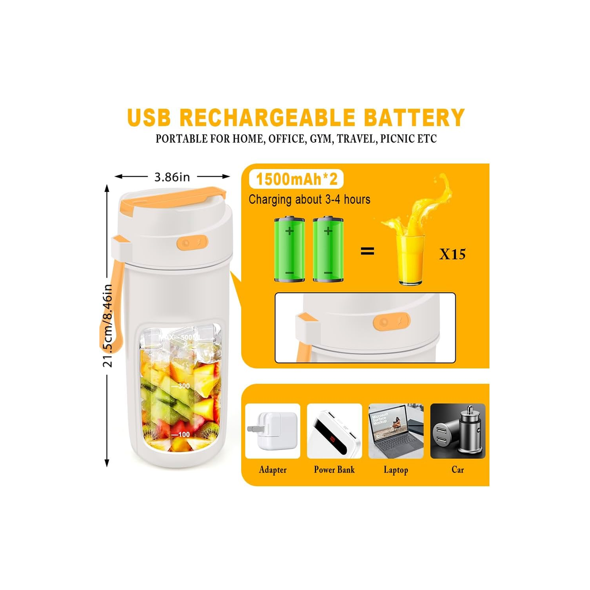 Portable Personal Blender for Shakes & Smoothies