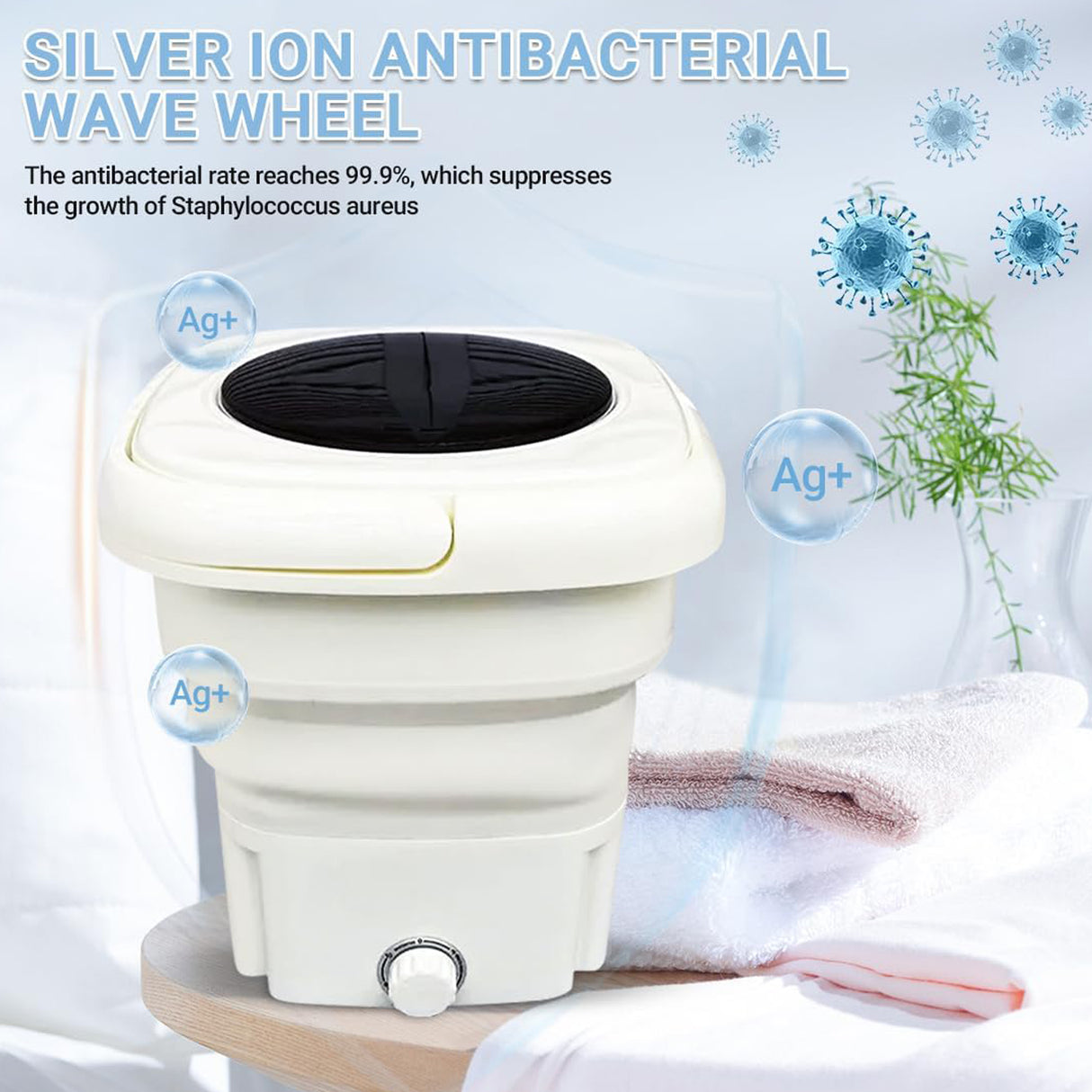 غسالة محمولة قابلة للطي مع مجفف – بقدرة 50 واط - ألوان متنوعة