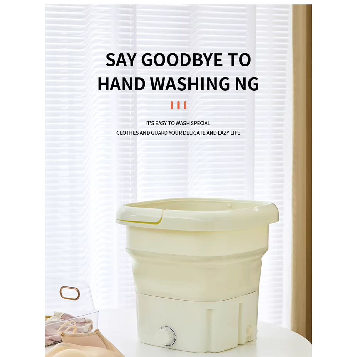 غسالة محمولة قابلة للطي مع مجفف – بقدرة 50 واط - ألوان متنوعة