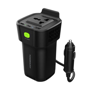 باورولوجي محول طاقة 150 واط مع حامل أكواب بمنفذي USB-C وUSB-A QC3.0