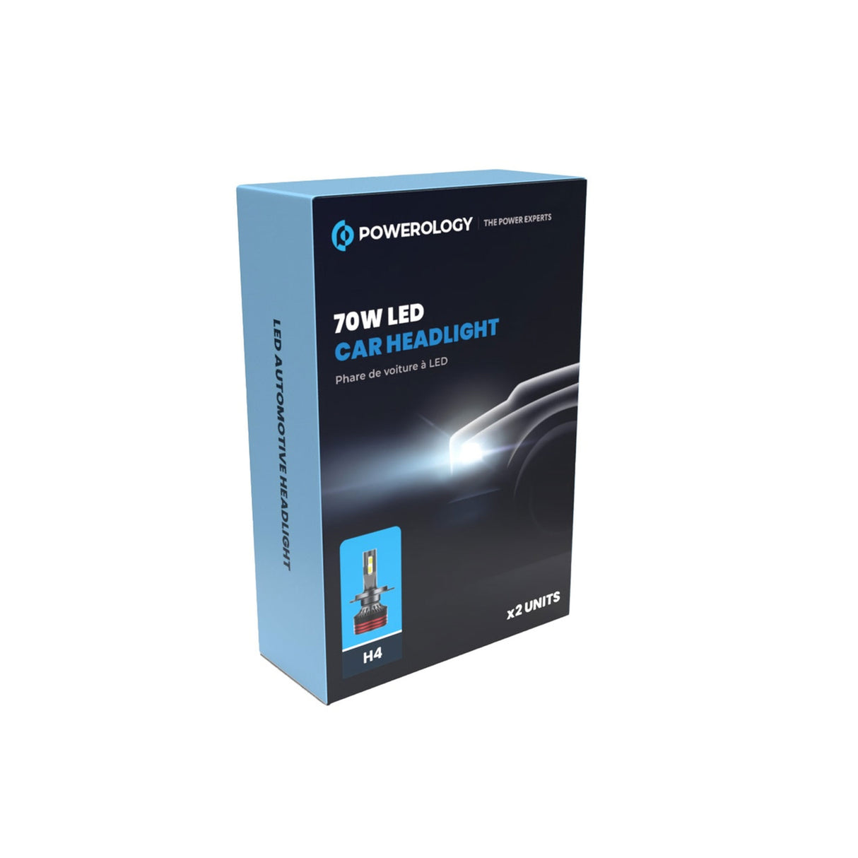 باورولوجي مصباح أمامي للسيارة LED بقوة 70 واط H4