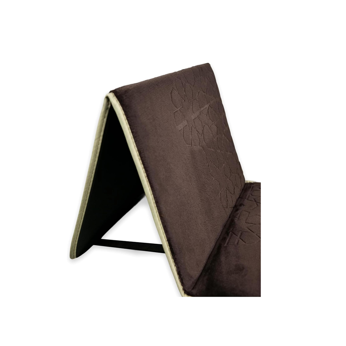 Premium Velvet Prayer Mat With Reclining Backrest 70x110 cm - Brown