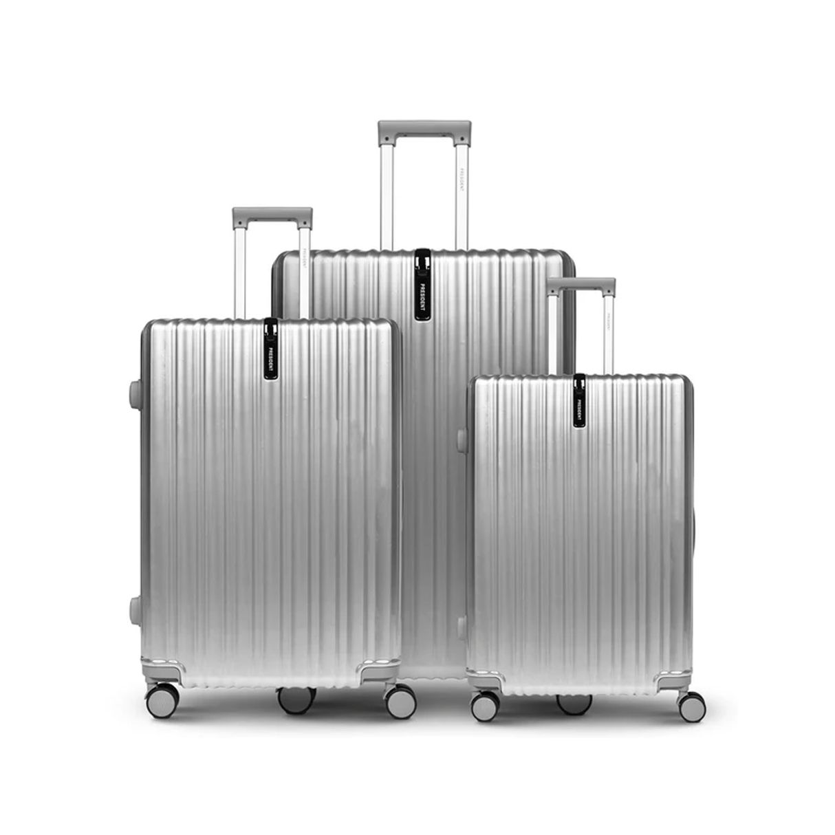 بريزيدنت طقم شنط لوكس 3 قطع (28/24/20 بوصة) - فضي