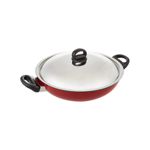 Prestige Classique Flat Bottom Kadai - 30 Cm - Red