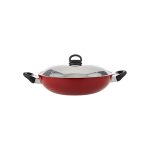 Prestige Classique Flat Bottom Kadai - 30 Cm - Red
