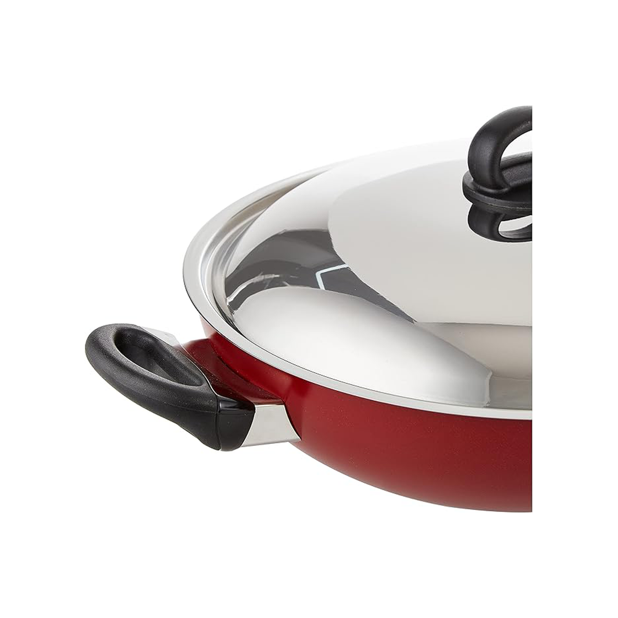 Prestige Classique Flat Bottom Kadai - 30 Cm - Red