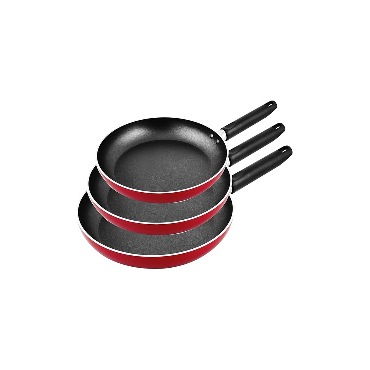 برستيج طقم 3 مقلاة مقاس 20، 24، 28 سم - أحمر