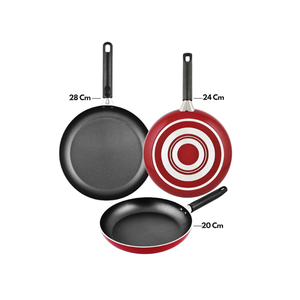 برستيج طقم 3 مقلاة مقاس 20، 24، 28 سم - أحمر