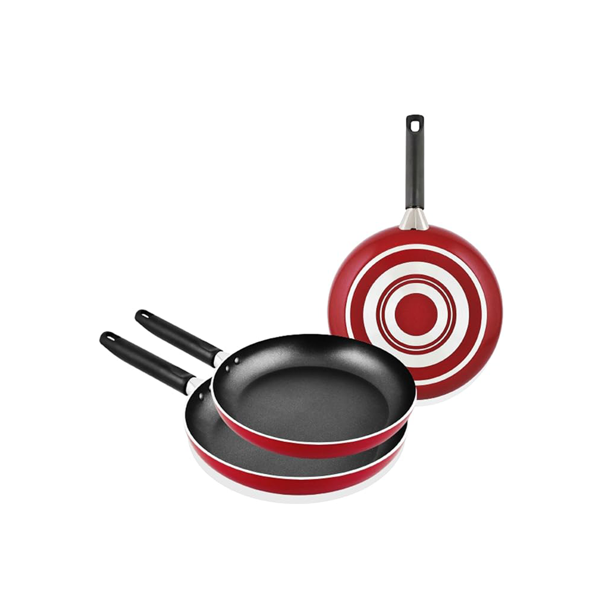 برستيج طقم 3 مقلاة مقاس 20، 24، 28 سم - أحمر