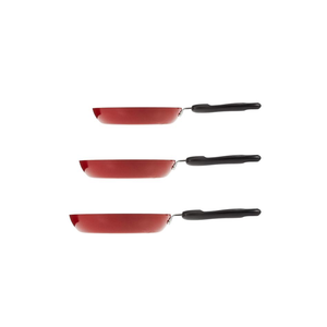 برستيج طقم 3 مقلاة مقاس 20، 24، 28 سم - أحمر