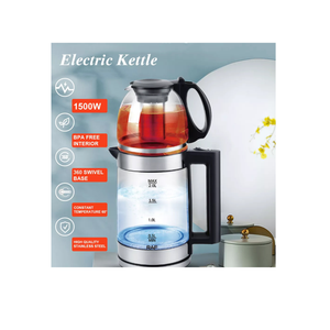 راف ‎0.8‎ لتر + ‎2‎ لتر 2 في 1 غلاية سماور كهربائية مزدوجة الزجاج مع قاعدة طاقة دوارة ‎360°‎ للتسخين الفوري