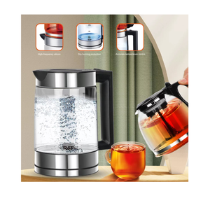 راف ‎0.8‎ لتر + ‎2‎ لتر 2 في 1 غلاية سماور كهربائية مزدوجة الزجاج مع قاعدة طاقة دوارة ‎360°‎ للتسخين الفوري