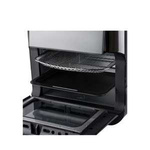 راف فرن قلاية هوائية رقمية بسعة 12 لتر مع سيخ شوي (روتيسيري)، بقدرة 1800 واط، تحكم بشاشة لمس وتقنية تدوير الهواء الساخن 360° – R.5152