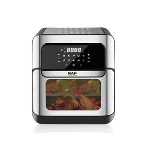 راف فرن قلاية هوائية رقمية بسعة 12 لتر مع سيخ شوي (روتيسيري)، بقدرة 1800 واط، تحكم بشاشة لمس وتقنية تدوير الهواء الساخن 360° – R.5152