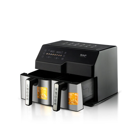 RAF 5.5L + 3.5L Dual Baskets Digital Air Fryer With 2-Zone Cooking & LCD Display - 2500W