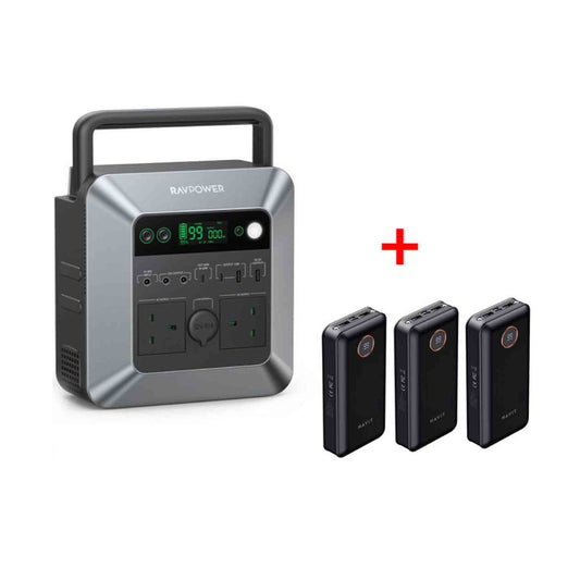 RAVPOWER BUNDLE: RAVPower Power Station 600W + 3 Power Bank 20000mAh for Free