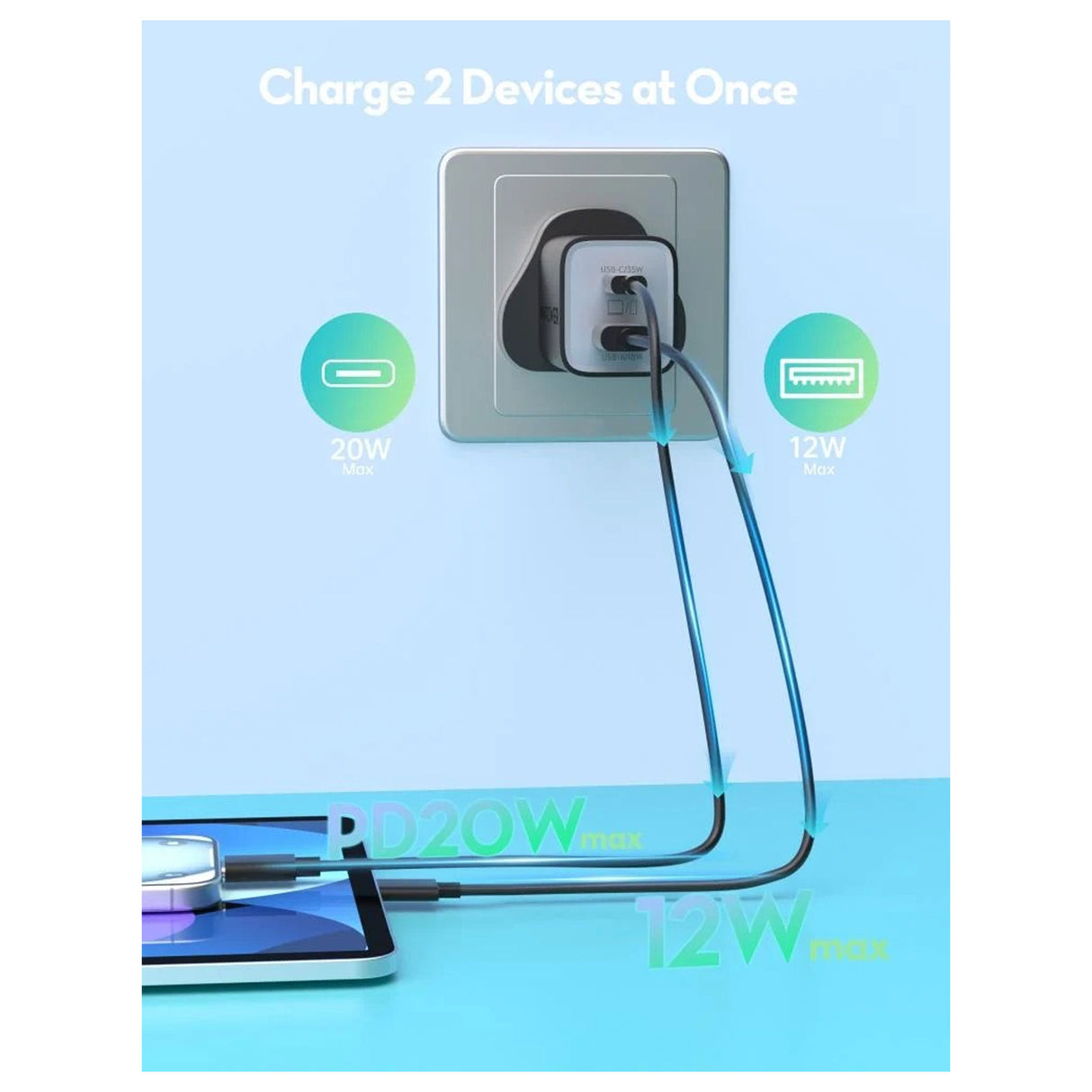 RAVPower RP-PC1046 - PD Pioneer 35W 2-Port Wall Charger