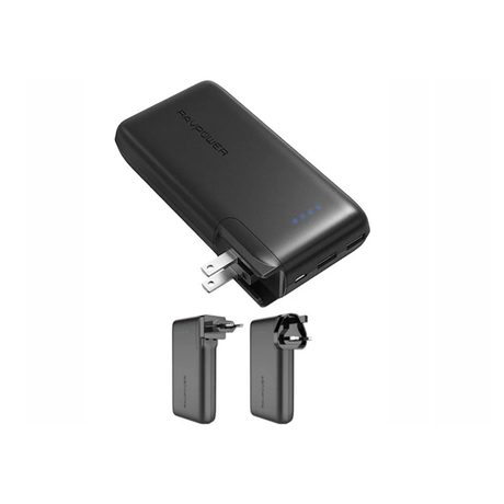 RAVPower Prime 10,000mAh 2 in 1 Power Bank - Portable Charger - Wall Charger - Black - ASIS