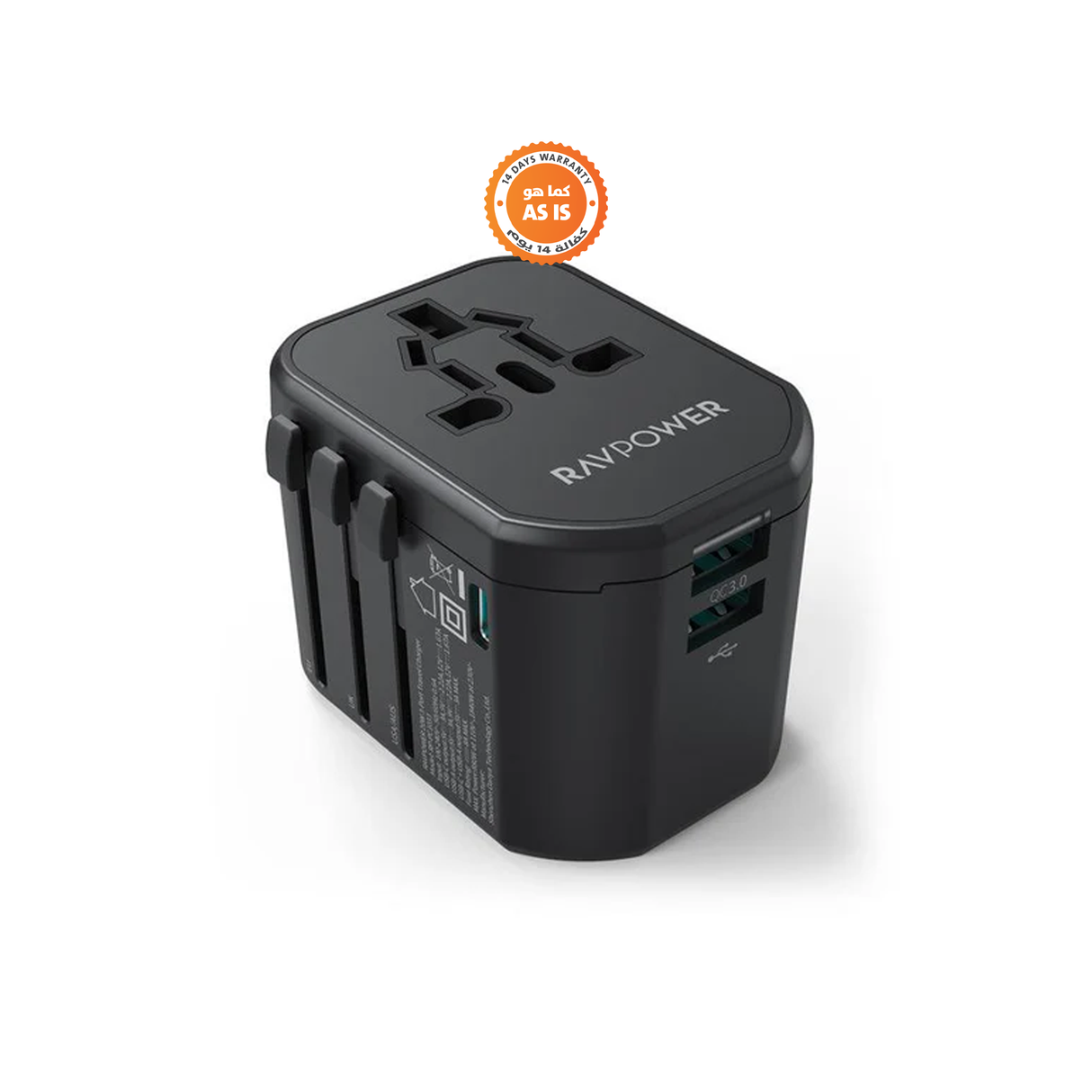 RAVPower RP-PC1033 PD Pioneer 20W 3-Port Travel Charger  - ASIS
