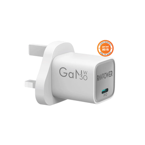 RAVPower PC1056 Mini PD30W GaN Type-C Charger - White  -  ASIS