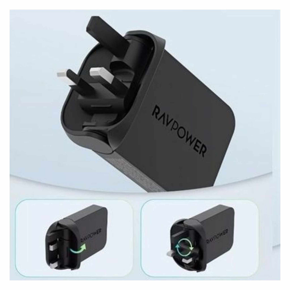 Ravpower Rp-Pc1079 Pd Pioneer 65W 2-Port Wall Charger - Black