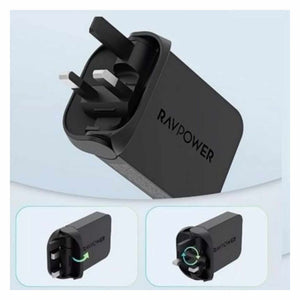 Ravpower Rp-Pc1079 Pd Pioneer 65W 2-Port Wall Charger - Black