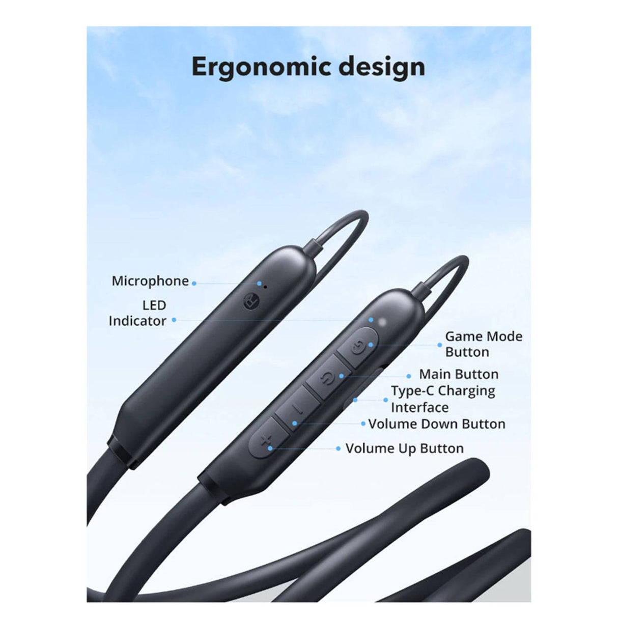 Ravpower Rp-Bh1008 Neckband Wireless Stereo Earphones Ipx5 Waterproof