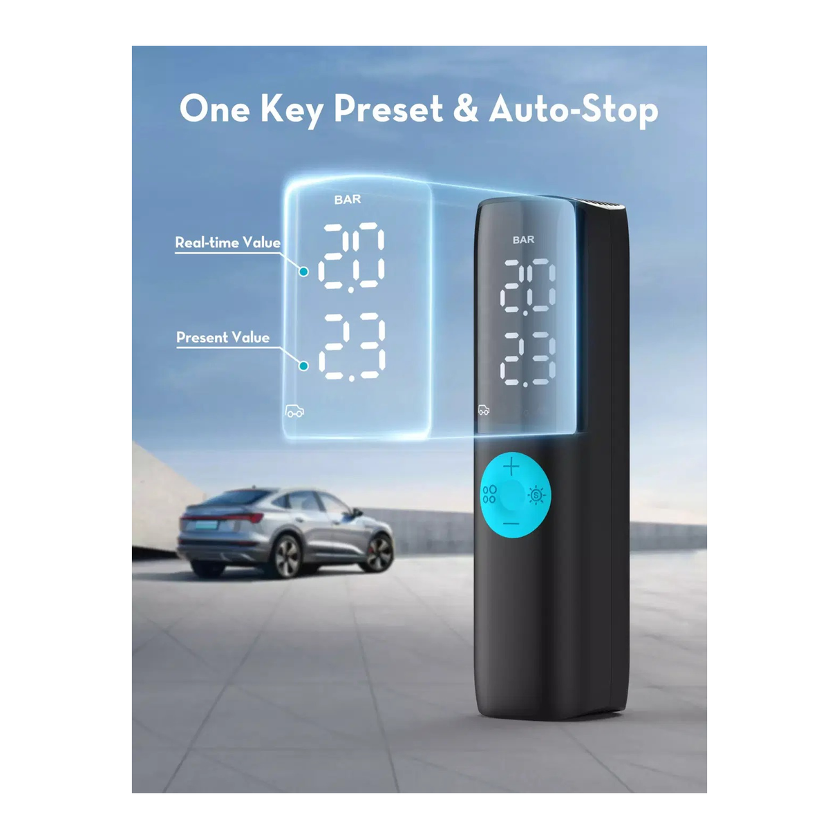 راف باور RP-PC1084 منفاخ إطارات سمارت للسيارة  – أسود