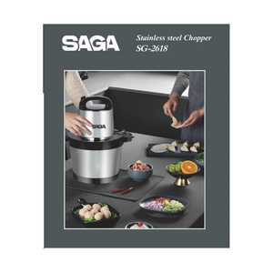 SAGA Food Chopper With 4 Stainless Steel Blades & 2-Speed Control 8L  - SG-2618