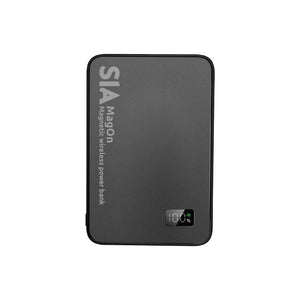 SIA Magnetic Power Bank Metal Body PD 20W - Wireless Charging 15W 5000mAh - Black - Zayoom
