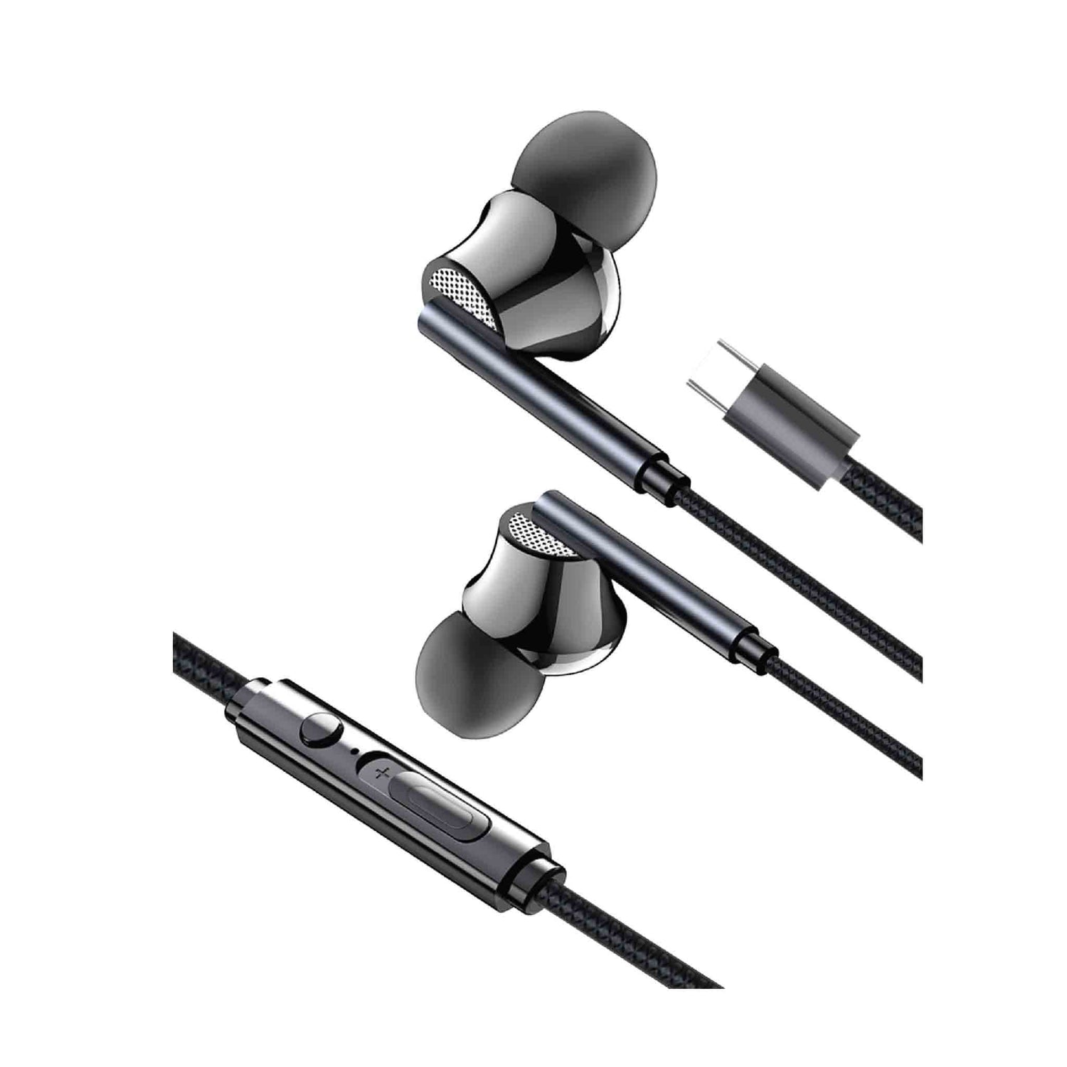 SIA Soundlink SI-SL31BUD-BLK Wired Type-C Earbuds With Mic and Volume Control 1.2m - Black (iOS Compatible) - Zayoom