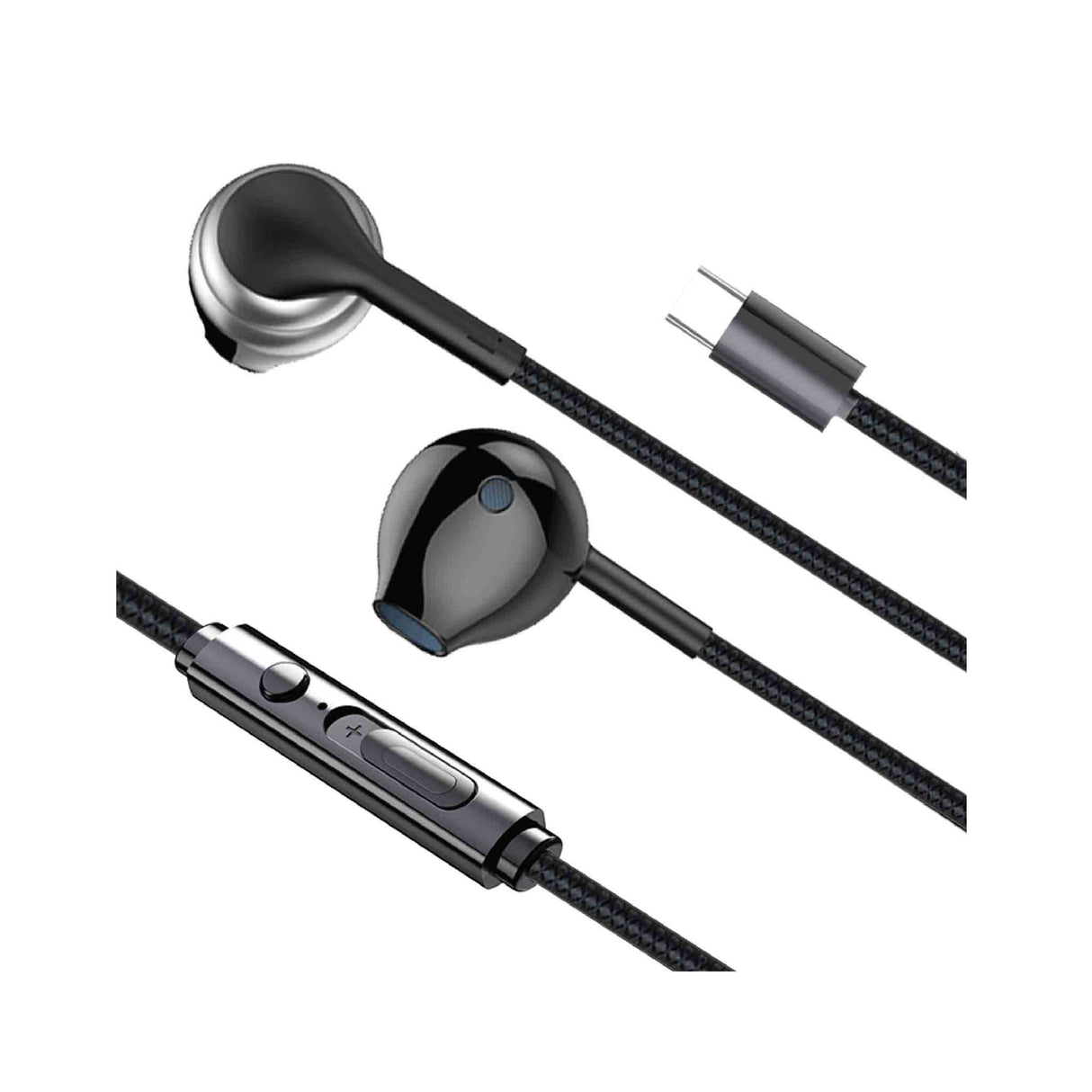 SIA Soundlink si-sl18phn-blk Wired Type-c Earphone With Mic and Volume Control 1.2m - Black (iOS Compatible) - Zayoom