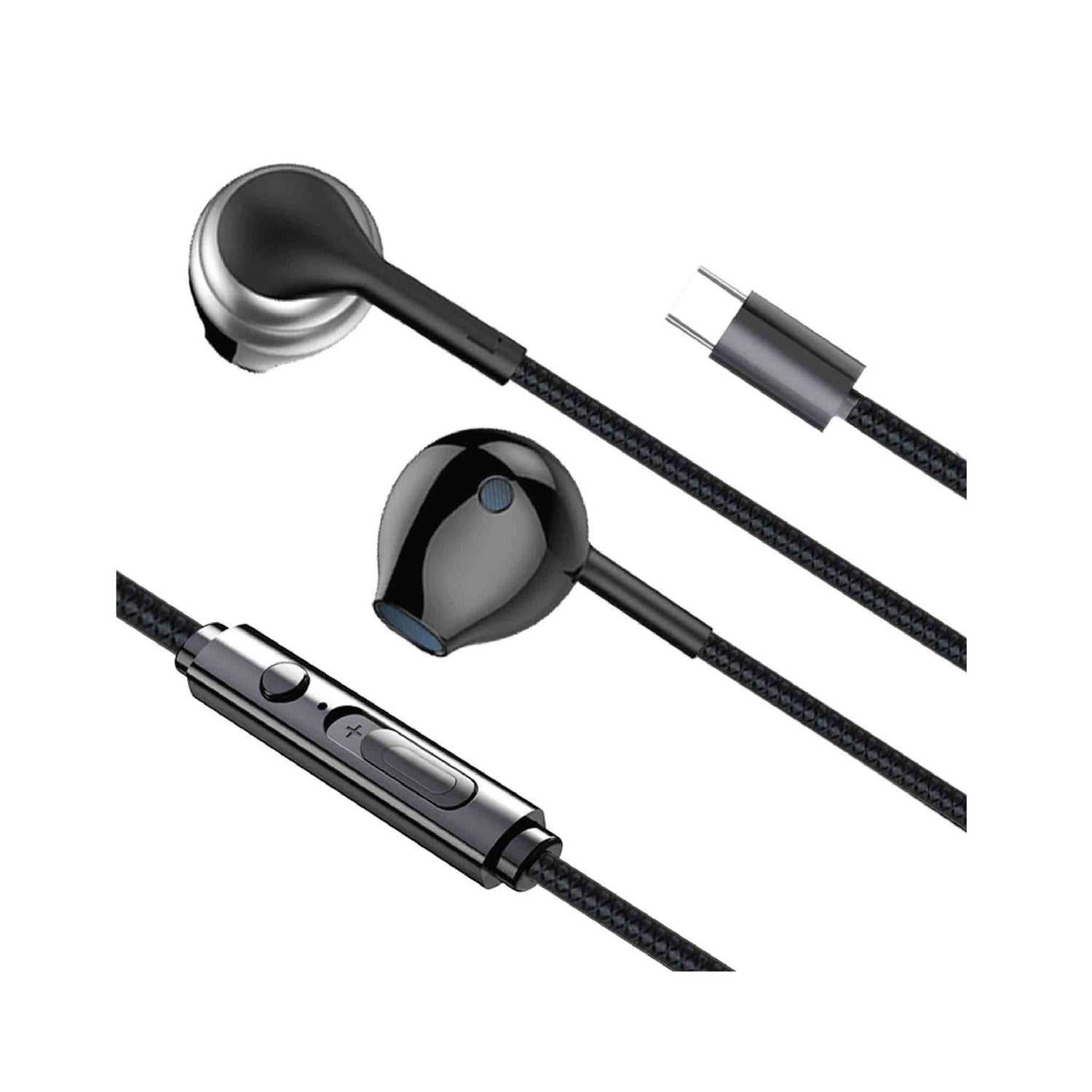 SIA Soundlink si-sl18phn-blk Wired Type-c Earphone With Mic and Volume Control 1.2m - Black (iOS Compatible) - Zayoom