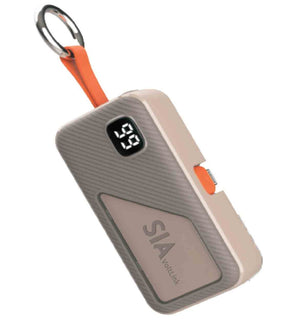 SIA Volt Link SIPBPLGL5-BEG Mini Power Bank Lightning and Type-C Plug PD 20W 5000mAh - Beige - Zayoom