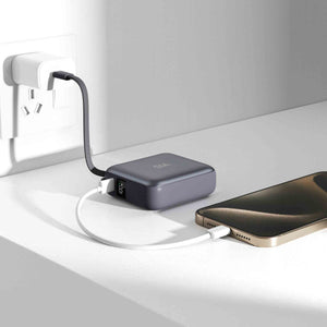 SIA Volt Link sipb35wtc-gr Power Bank 10k mAh 35w PD/PPS With Built in Type-C Cable - Gray - Zayoom