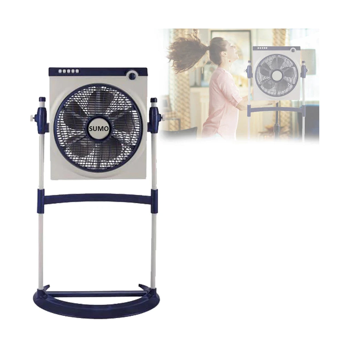 SUMO 12 Inch Box Fan With Stand & Remote