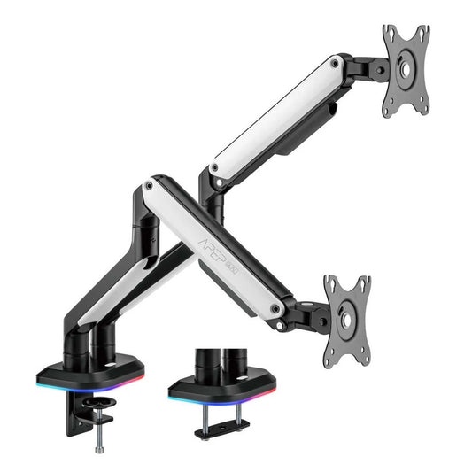 Sades Apep RGB Dual Monitor Mount Arm for Gaming & Office Fit Screen Size 17"-32" - White